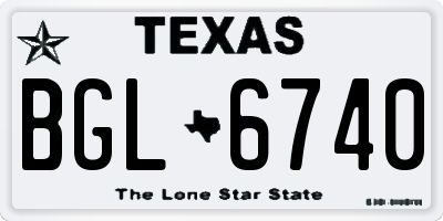 TX license plate BGL6740