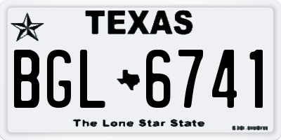 TX license plate BGL6741