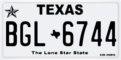 TX license plate BGL6744