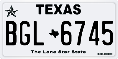 TX license plate BGL6745