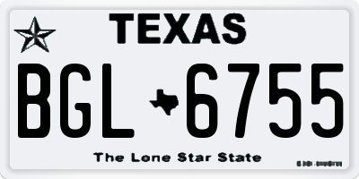 TX license plate BGL6755