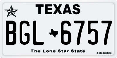TX license plate BGL6757