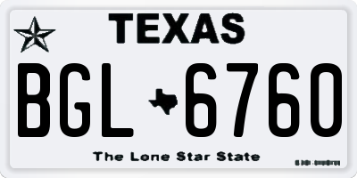 TX license plate BGL6760