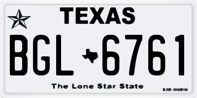 TX license plate BGL6761