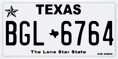 TX license plate BGL6764
