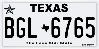 TX license plate BGL6765