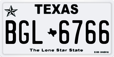TX license plate BGL6766