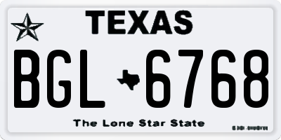 TX license plate BGL6768