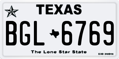 TX license plate BGL6769