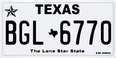 TX license plate BGL6770