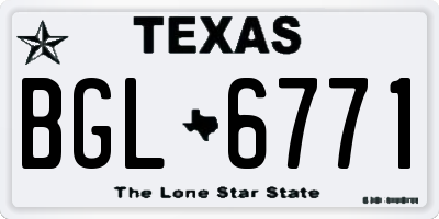 TX license plate BGL6771