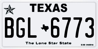 TX license plate BGL6773