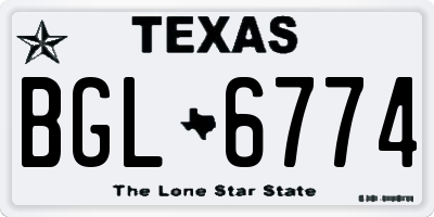 TX license plate BGL6774