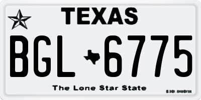 TX license plate BGL6775