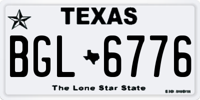 TX license plate BGL6776