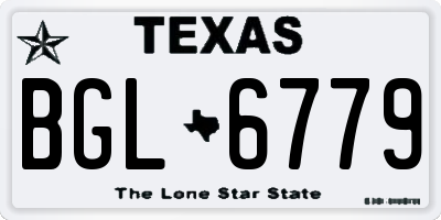 TX license plate BGL6779