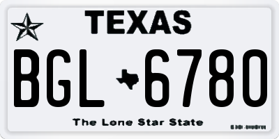 TX license plate BGL6780