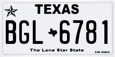TX license plate BGL6781