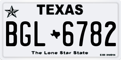 TX license plate BGL6782