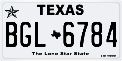 TX license plate BGL6784