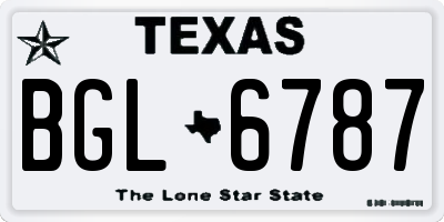 TX license plate BGL6787