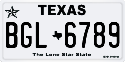 TX license plate BGL6789