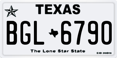 TX license plate BGL6790