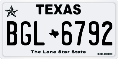 TX license plate BGL6792