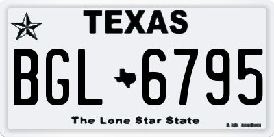 TX license plate BGL6795