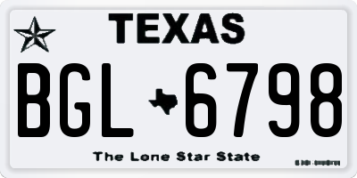 TX license plate BGL6798