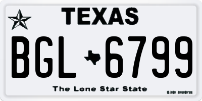 TX license plate BGL6799