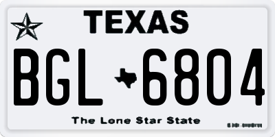 TX license plate BGL6804