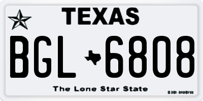 TX license plate BGL6808
