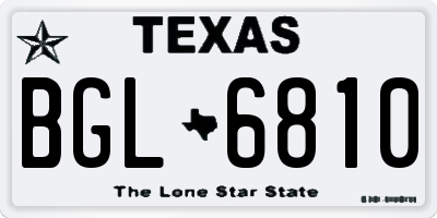 TX license plate BGL6810