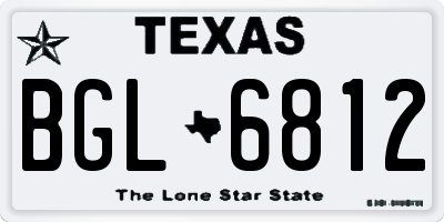 TX license plate BGL6812
