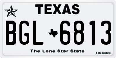 TX license plate BGL6813
