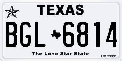 TX license plate BGL6814