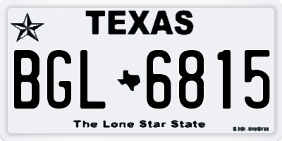 TX license plate BGL6815