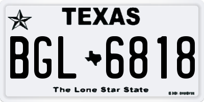 TX license plate BGL6818