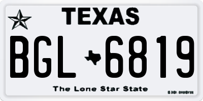 TX license plate BGL6819