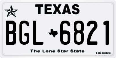 TX license plate BGL6821