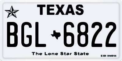 TX license plate BGL6822