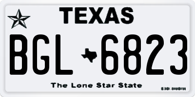TX license plate BGL6823