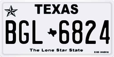 TX license plate BGL6824