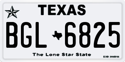 TX license plate BGL6825
