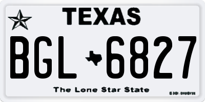 TX license plate BGL6827