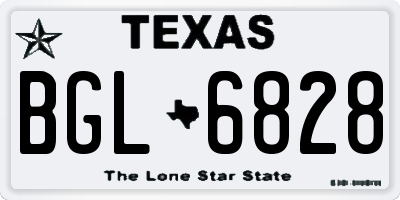 TX license plate BGL6828