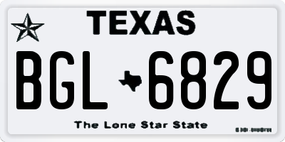 TX license plate BGL6829