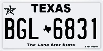 TX license plate BGL6831