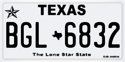 TX license plate BGL6832